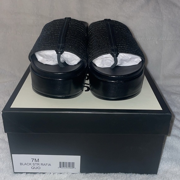 NWT J/SLIDES QUO Black Woven Wedge Sandal - Picture 7 of 15